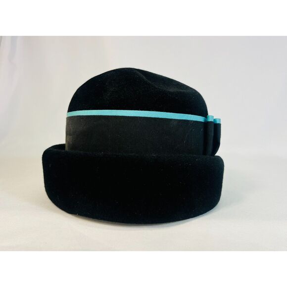 Vintage Union United Hatters Cap & Millinery Workers Black Turquoise Hat - Picture 3 of 7